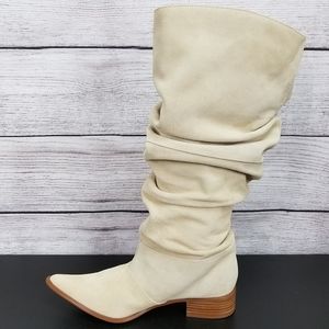NEW Western Cowboy Slouch Suede Knee Boots